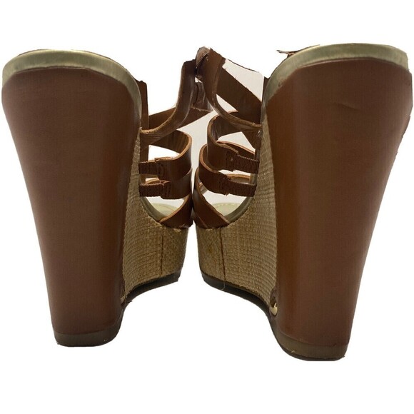 LIZ Claiborne Platform Wedges Womens Size 7 LC Crete Light Brown Sandals - Picture 7 of 10